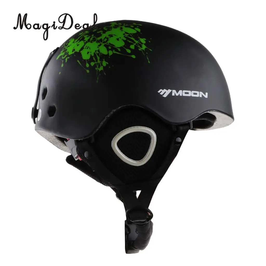 L Green Black Лыжный шлем MagiDeal, сноубординг, катание на лыжах, скейтборд, катание на коньках, Зимние виды спорта, защитная Кепка Для Взрослых женщин и мужчин, M/L - Цвет: L Green Black