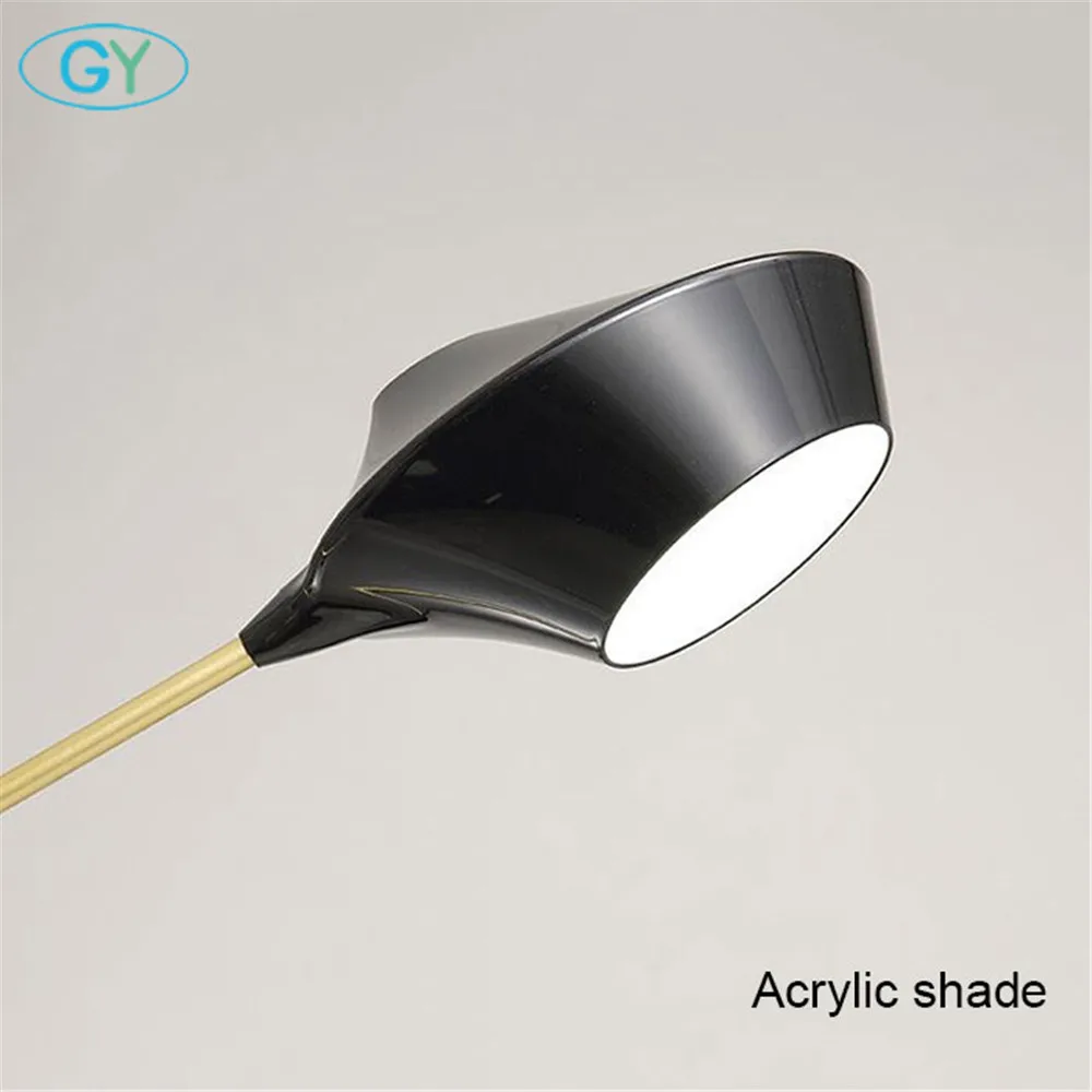 Черная Золотая канделябро люстра современная акриловая шляпа Тени Блеск