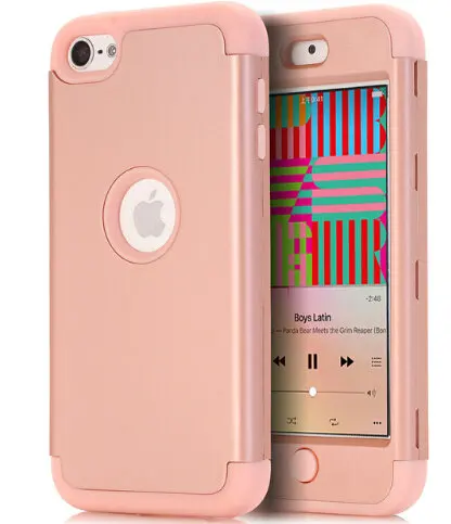 Rose Gold Для iPod Touch 7/Touch 6 Чехол, ударопрочный защитный чехол с двухслойным жестким ПК+ силикон - Цвет: Rose Gold