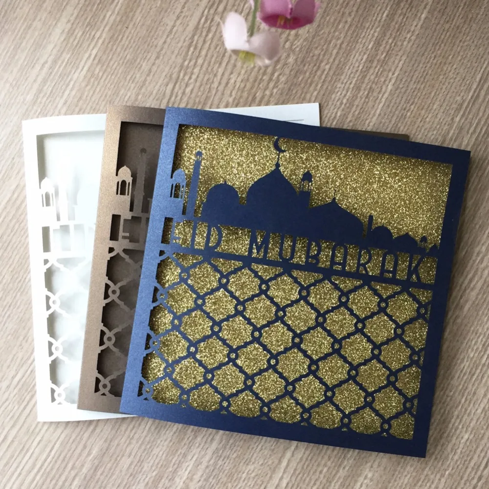 20 шт. лазерная резка Eid Mubarak счастливая идентификация Свадебная пригласительная