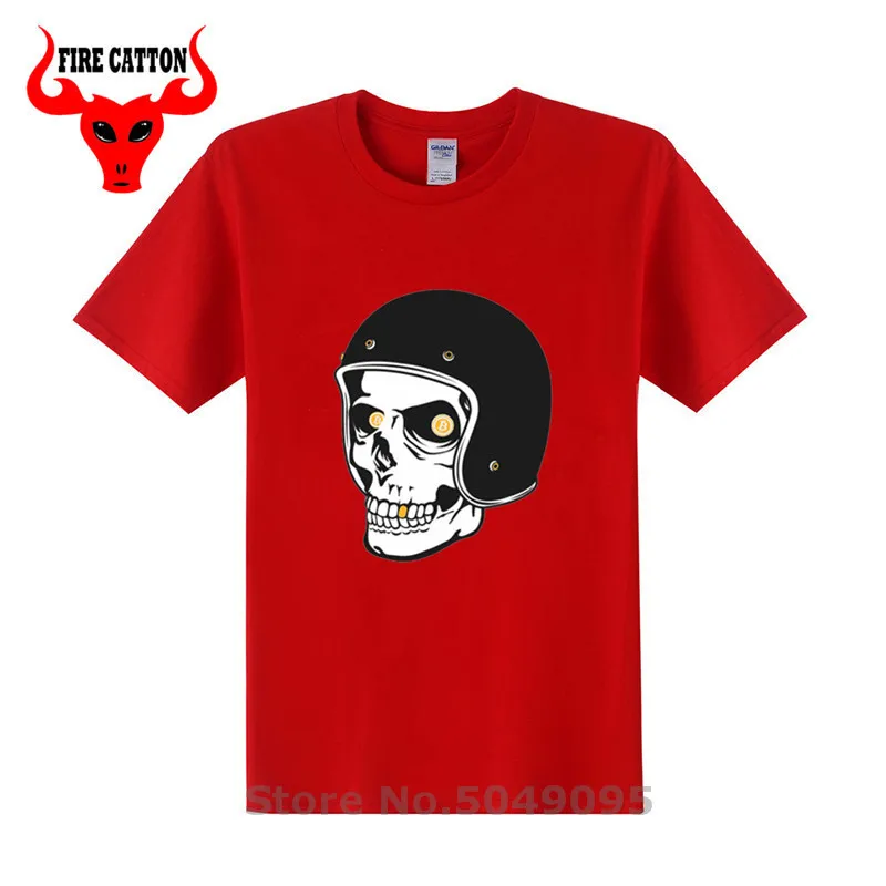 Комиксов Футболка Camiseta Hombre Биткоин ад Райзер футболка забавная Мужская с черепом
