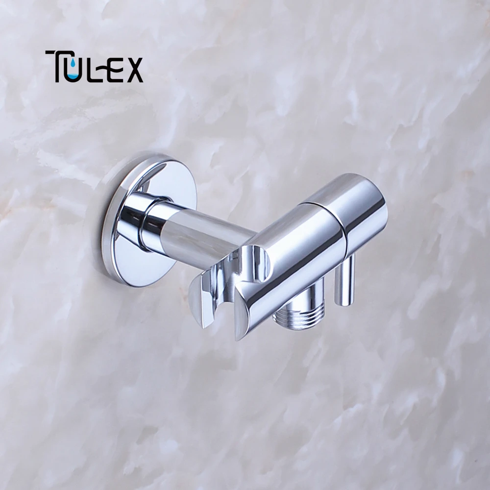 TULEX Кран угловой клапан с держателем водяной запорный клапан переключатель для душа контроль воды аксессуары для ванной комнаты хромированный