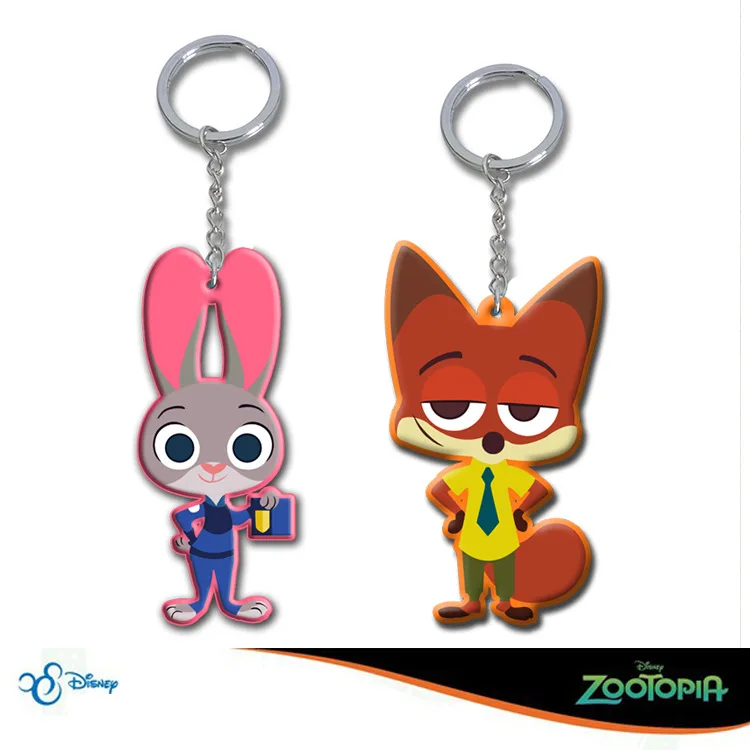 100 шт 2016 новая мода зверополис крольчиха Джуди Ника брелок Лисичка Мультяшные