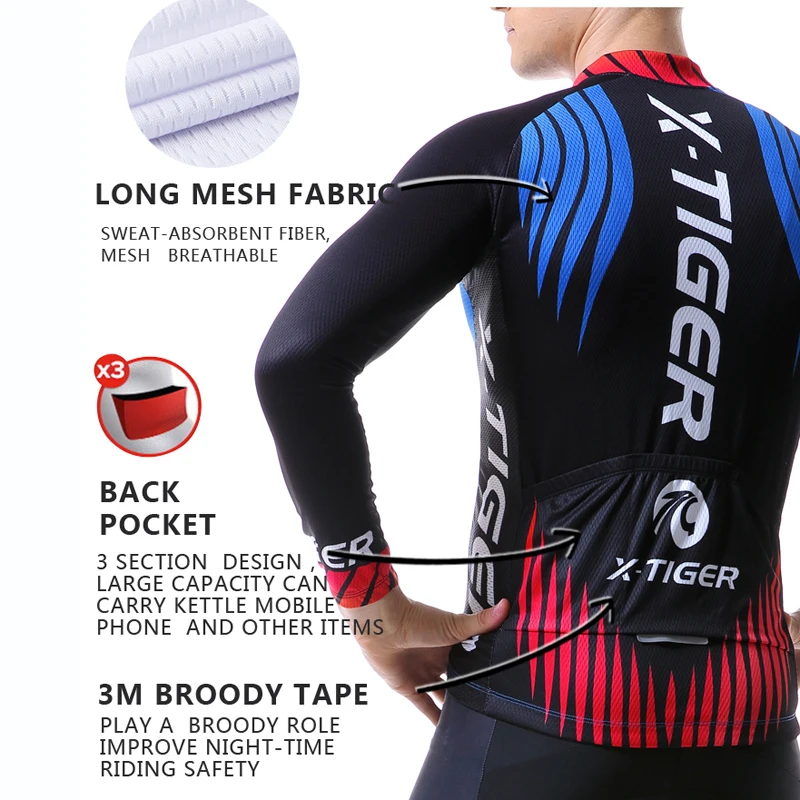 X-Tiger Pro Велоспорт Джерси быстросохнущая велосипедная Одежда MTB спортивная одежда