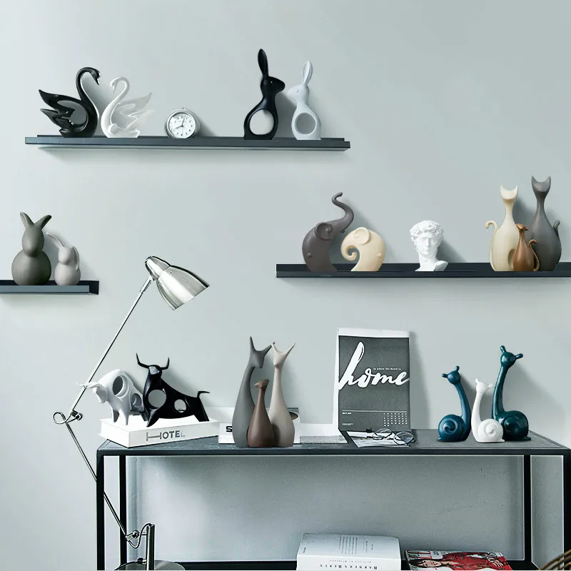 Скандинавские керамические фигурки оленя кролика предметы домашнего декора