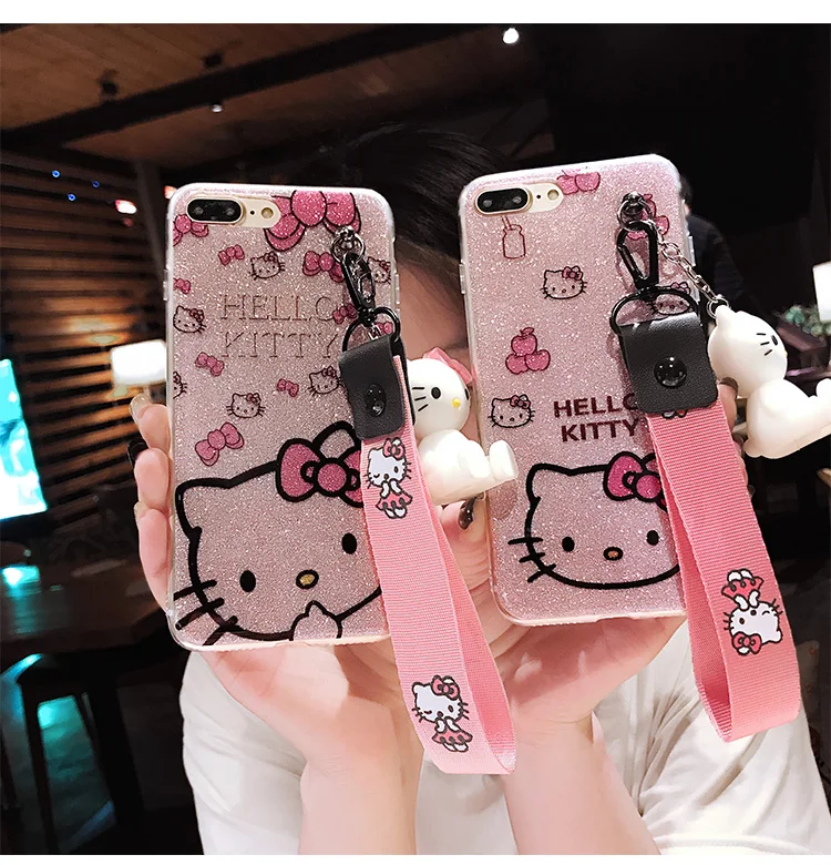 Чехол для iPhone 11 pro maxpink блестящий чехол с розовым котом XS Max X XR 5 5S 6 6S 7 8 Plus телефона +