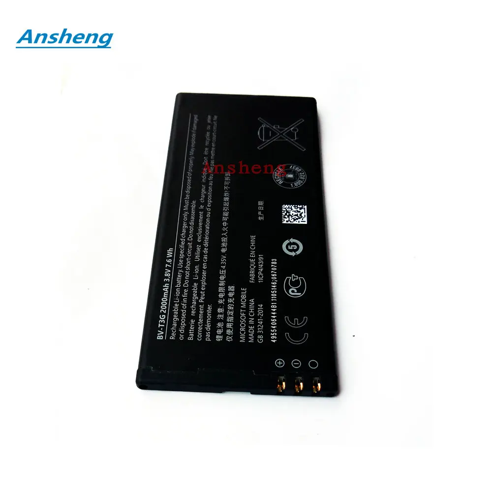 Аккумулятор Ansheng 2000 мАч для смартфона Microsoft Nokia Lumia 650 BV-T3G BVT3G высокое качество RM-1154 |