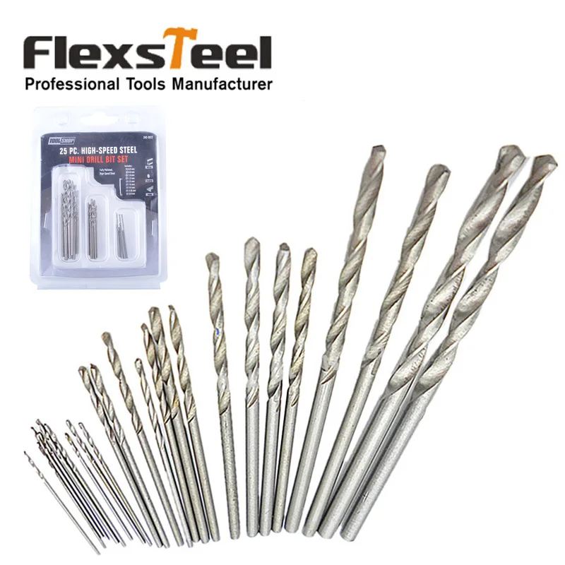 25 шт./компл. набор миниатюрных ручных спиральных Сверл из быстрорежущей стали 0 5