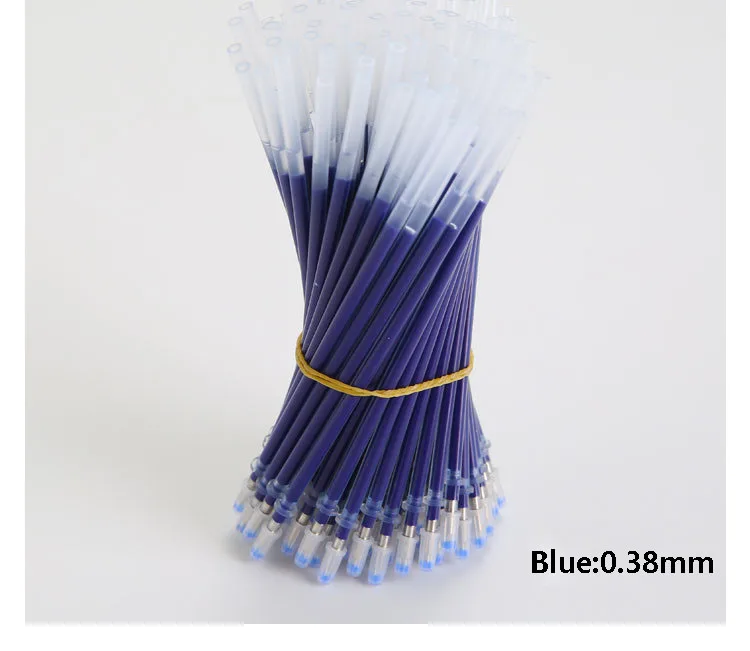 Blue 20 шт. 0,38 мм гелевая ручка повторная заливка офисные стержни для ручек красные синие Черные чернила заправка офисные школьные канцелярские принадлежности для письма - Цвет графита: Blue