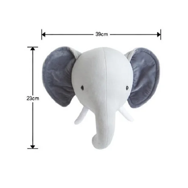 elephant В скандинавском стиле слон кролик Единорог настенное крепление животные голова детская комната Детский сад Декор мягкие куклы плюшевые художественные настенные игрушки - Цвет: elephant