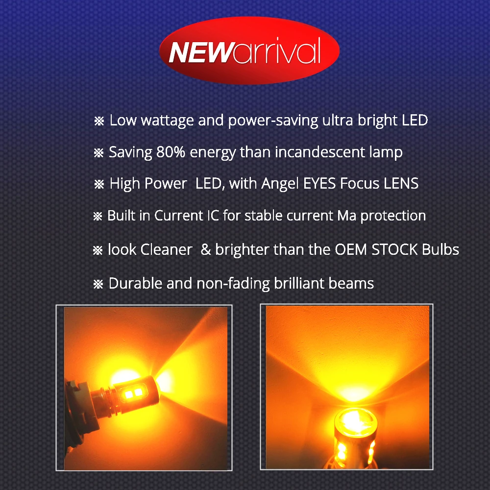 WLJH Canbus Error Free Ba15S P21W 1156 7506 / Bau15S Py21W 7507 Светодиодная лампа 1200 люмен сигнала поворота