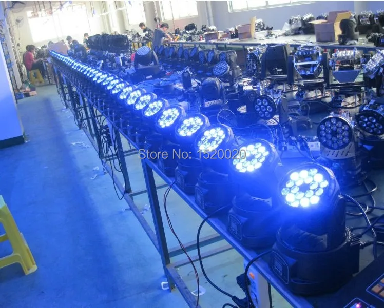 Миниатюрный RGB Светодиодный прожектор 18*3 Вт с подвижной головкой освещение для