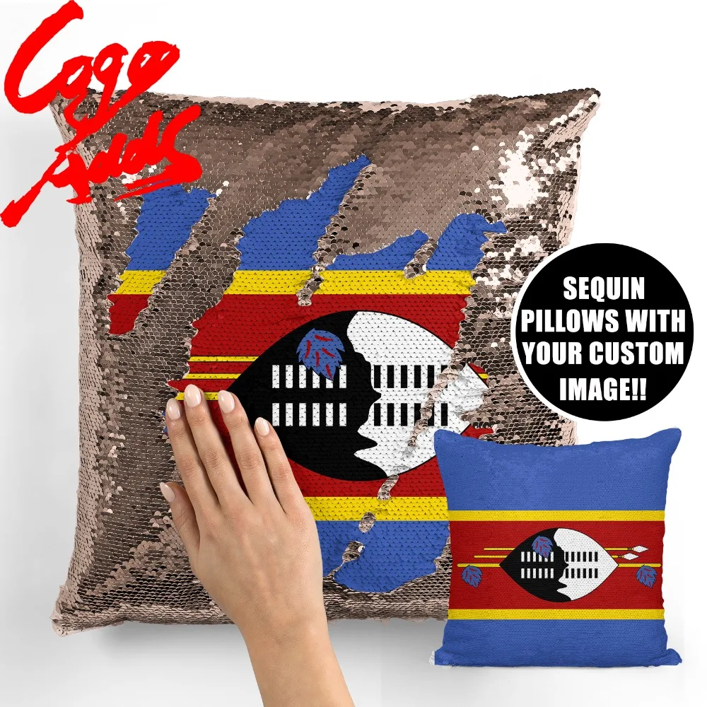 Свазиленд Декоративные диванные подушки Реверсивный Русалка блесток Подушка