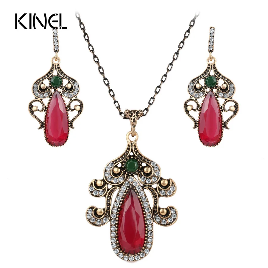 Женский комплект из колье и серёг с кристаллами | Украшения аксессуары