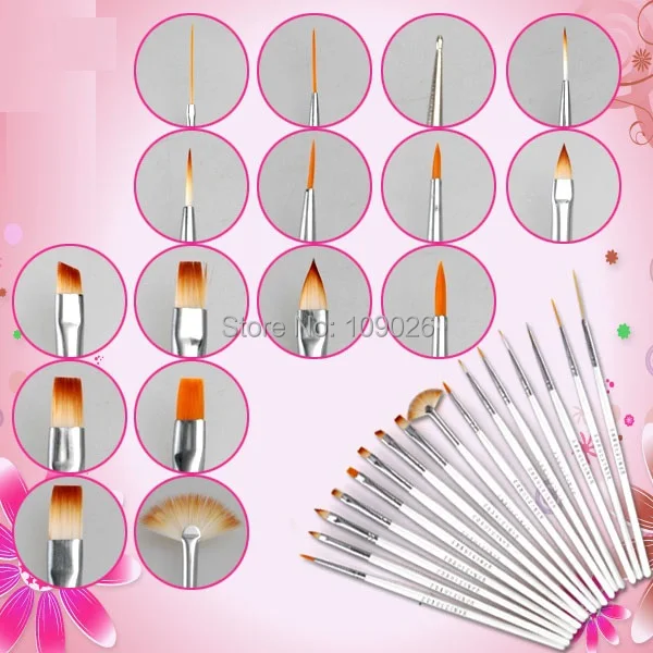 16 шт./компл. белая Кисть для ногтей дизайнерская ручка инструменты ручки