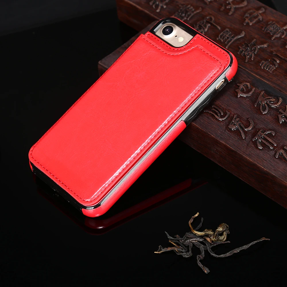Red Ретро Кожаный чехол-кошелек для iPhone 6, 6 S, 7, 8 Plus, X, XR, XS Max, чехол, флип-держатель для карт, Магнитный чехол, чехол для телефона, для iPhone 11 Pro - Цвет: Red