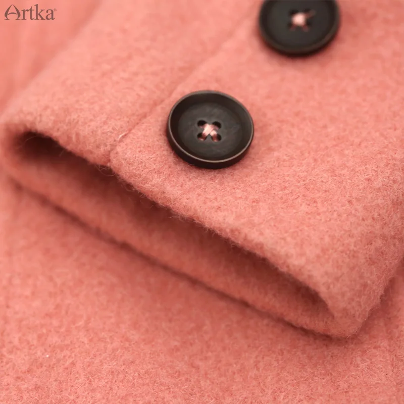 Распродажа ARTKA зимнее женское приталенное двубортное шерстяное пальто со