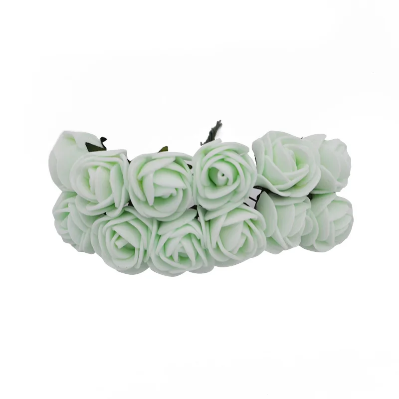 light green 72 шт., 2 см, искусственные Искусственные цветы из пенопласта, многоцветные розы, свадебные украшения, скрапбукинг, искусственные красивые цветы - Цвет: light green
