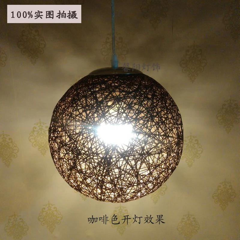 Бамбуковое Птичье гнездо круглая лампа в форме конопляного шара простой