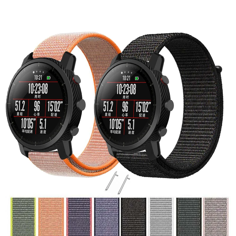 Нейлоновый ремешок для часов Amazfit цветной нейлоновая петля тканый браслет для браслета Amazfit Stratos 2 ремешки для часов