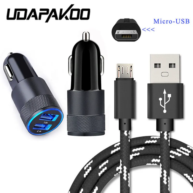 Автомобильный адаптер 2 1 а с USB портами + зарядное устройство Micro м для Samsung Galaxy S4 J3