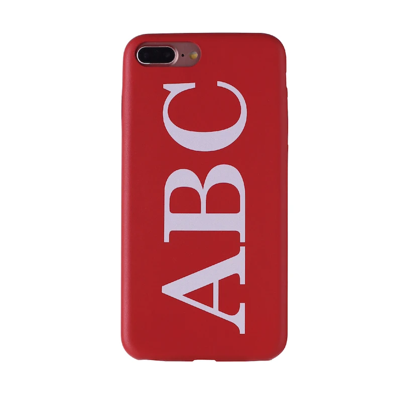 Font 1- Red Leahter Кожаный роскошный смелый чехол для телефона, чехол для iPhone 11 Pro X XS Max XR 6S 6Plus 7 7Plus 8 8Plus - Цвет: Font 1- Red Leahter