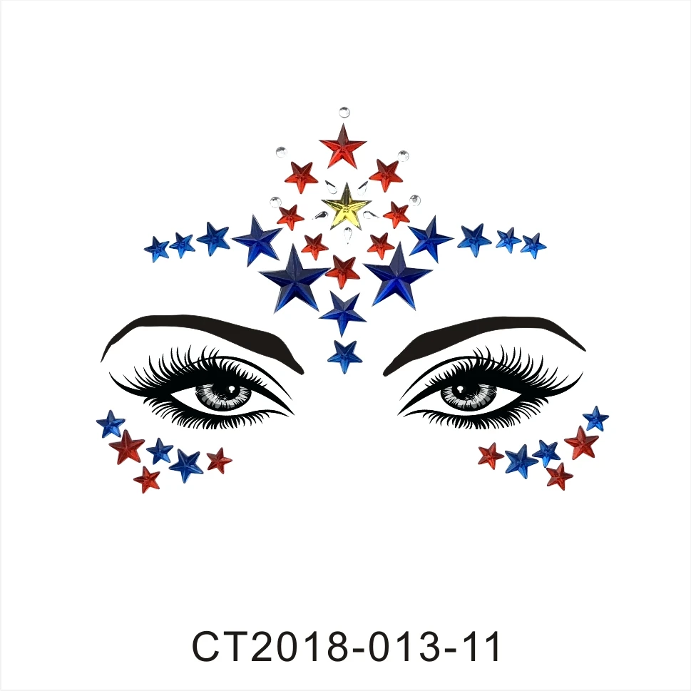 Акриловая полимерная дрель-палочка наклейка Bindi ручной работы в богемном этническом стиле, украшения для лица, украшения для глаз, наклейки на лоб и сцену, набор для макияжа - Цвет: CT1311