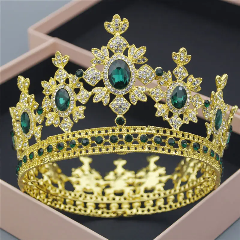 Queen King свадебная корона для женщин диадема невесты головной убор круглый диадемы и короны свадебные украшения для волос красивый головной убор