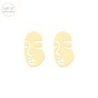 Женские ажурные серьги-гвоздики, с абстрактным лицом, из нержавеющей стали, подарок для подруги, 2021