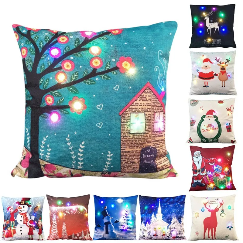 OCHINE Light Up наволочка для подушек Led Merry Christmas Glow Throw Светодиодная лампа Подушка Чехол очень мягкая подушка наволочка