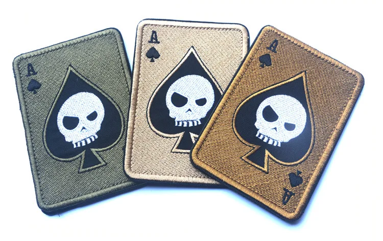 Карты смерти покер Ace of Spades нашивки вышивка тактическая нашивка для одежды сумка панк военные нашивки значки