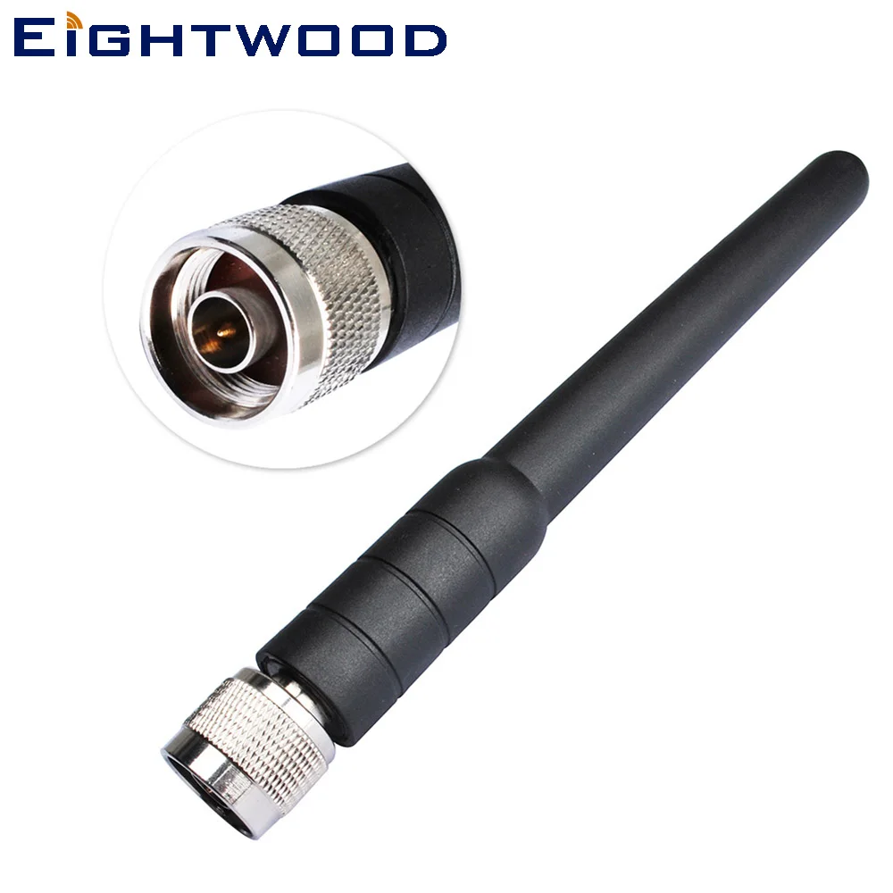 

Eightwood 824~896MHz 1850-1990MHz Rubber Duck Antenna N Male Connector Tilt Swivel 5dBi NFC RFID Whip Aerial for Homematic CCU2