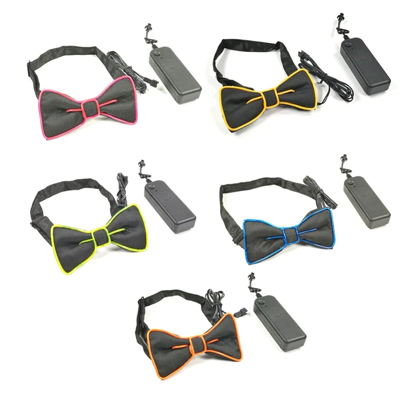 Новый дизайн стиль Красочный мигающий свет вверх LED неоновый галстук бабочка