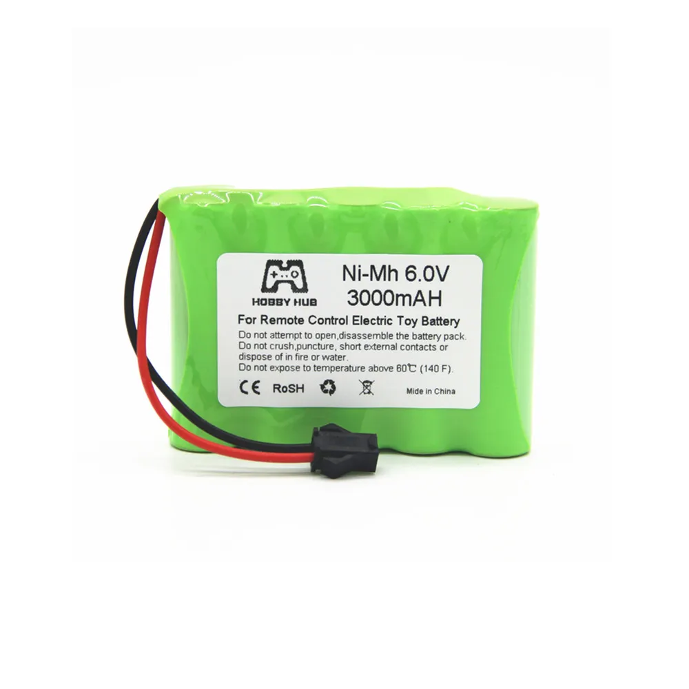 1PCS HOBBY HUB nimh 6V 3000mAH перезаряжаемая батарея для радиоуправляемых автомобилей, лодок, грузовиков, поездов 6,0 v 3000 mah AA пульт дистанционного управления, электрические игрушки, батарея - Цвет: 1PCS