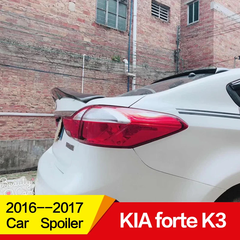Используется для KIA K3 спойлер год Глянцевая углеродное волокно/FRP заднее крыло R стиль спойлер, аксессуары