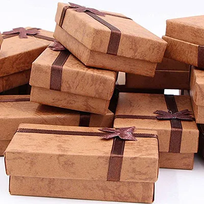Coffee 32 шт./лот Шкатулка 8x5 СМ коробочка для украшений, шкатулка для украшений, шкатулка для ювелирных изделий, коробка для украшений, органайзер для украшений, подарочная коробка, Органайзер для ювелирных украшений - Цвет: Coffee