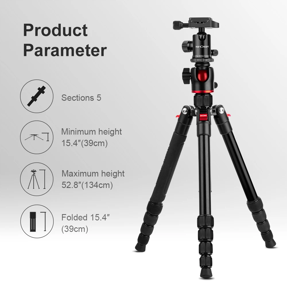 K& F концепция TM2515T DSLR камера штатив 60 дюймов профессиональные магниевые алюминиевые штативы портативный монопод градусов шаровая Головка