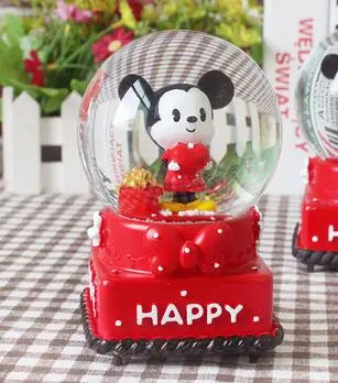 Музыкальная шкатулка в виде хрустального шара светящаяся снегу музыкальная