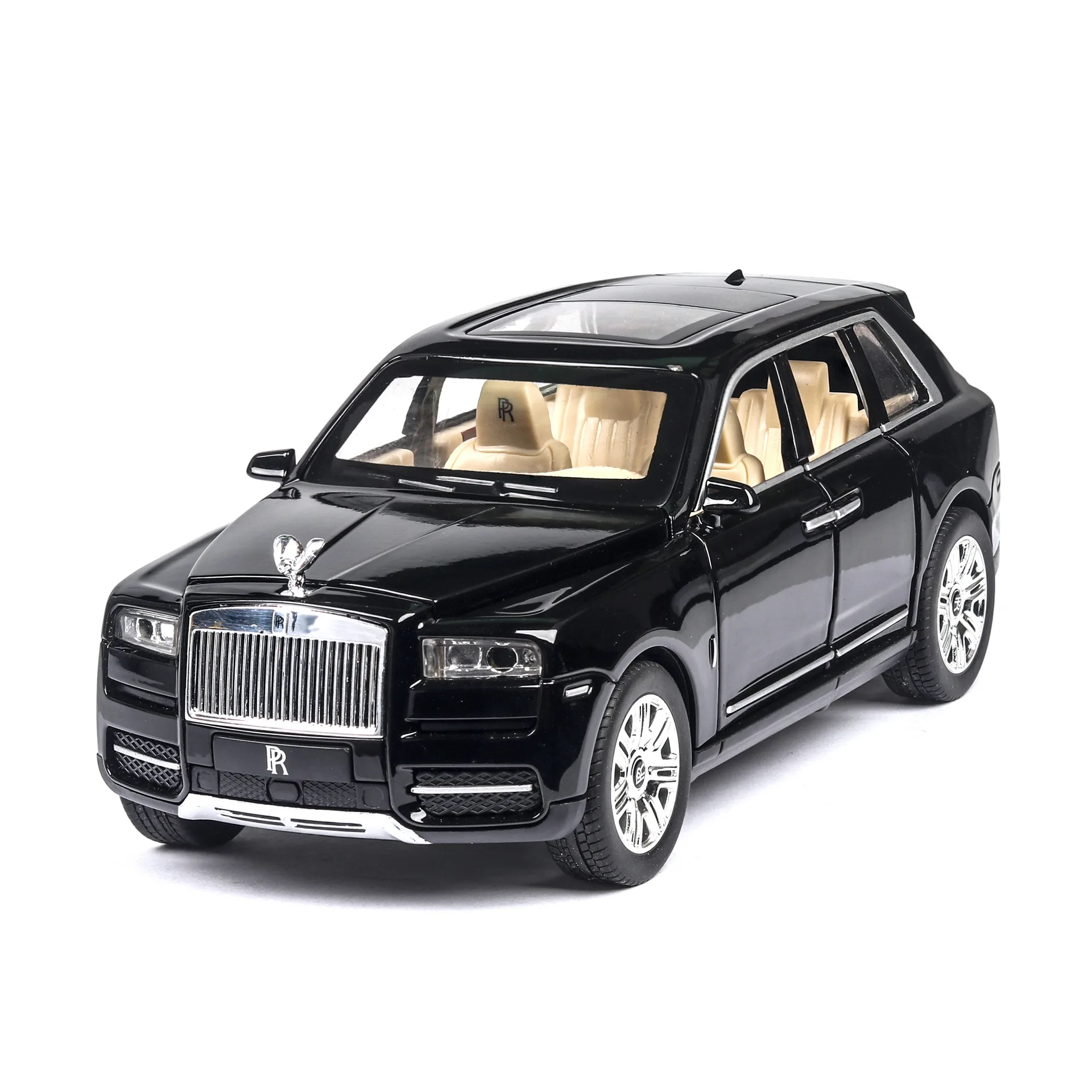 1:24 литая под давлением модель автомобиля игрушечный автомобиль Rolls Royces Cullinan SUV металлические колеса Звук Свет тянет назад автомобиль для одеяло, подушка флисовые мальчик подарок