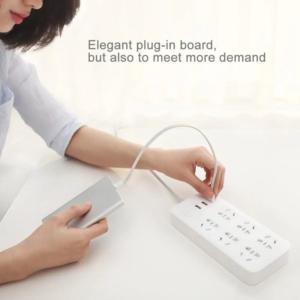 Оригинальный Xiaomi Mijia Smart 6 новые китайские стандартные розетки 5 В/2 1 А 3-USB порты