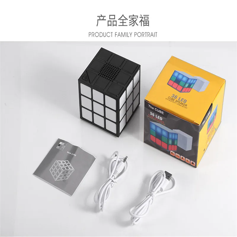 Модные портативные фонари мини-динамик Cube сабвуфер светодиодный