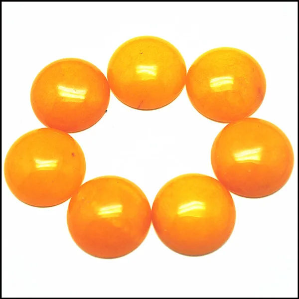 Кабошоны из натурального желтого камня 5 шт. Круглые без отверстий 12 мм 14 16