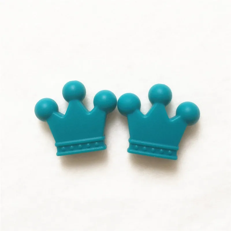 Dark Turquoise Chengkai 10 шт Силиконовые короны, прорезыватели, бусины, сделай сам, детский душ, жевательные ювелирные изделия, захватывающая сенсорная игрушка, Прорезыватель зубов, ожерелье, аксессуары - Цвет: Dark Turquoise