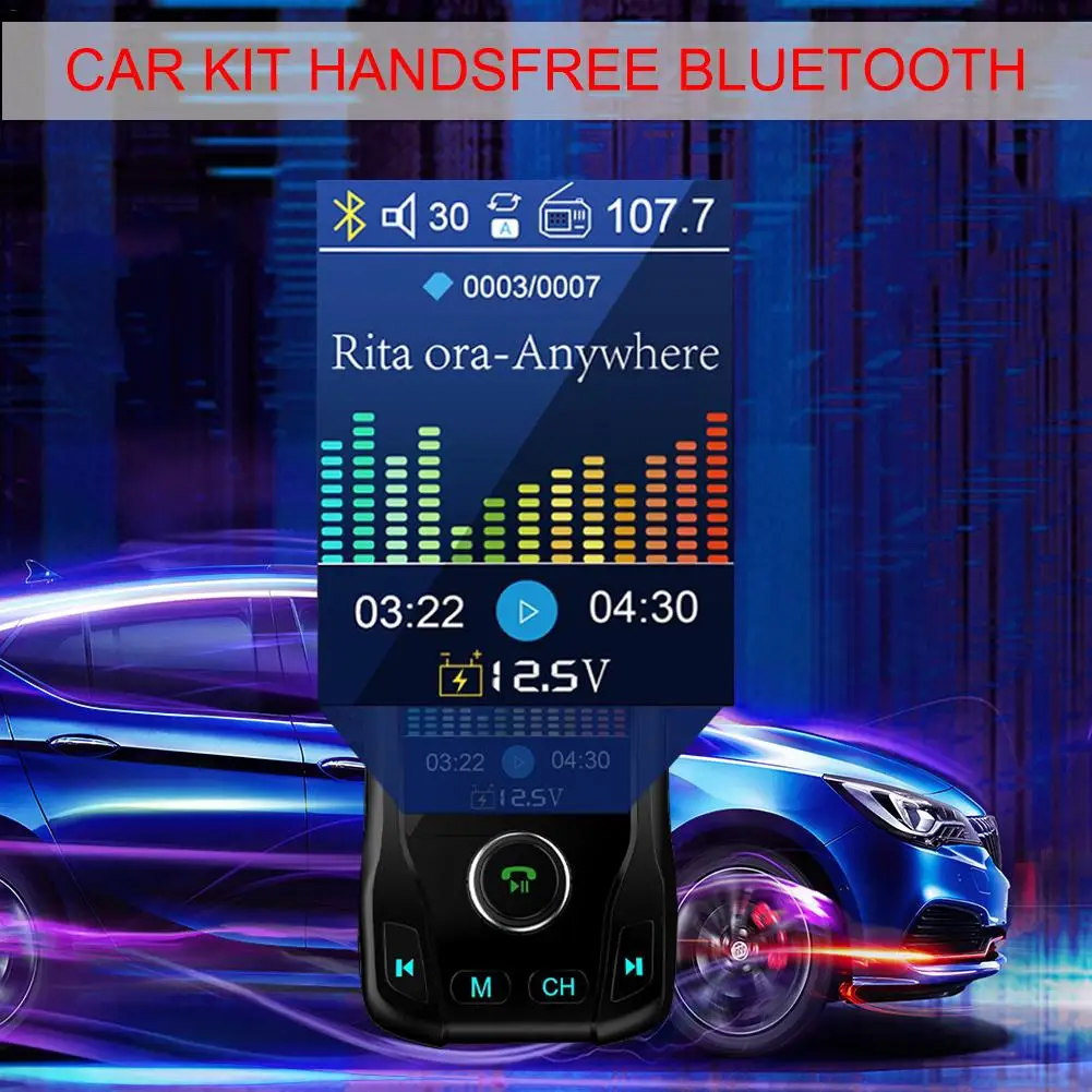 Автомобильный MP3-плеер FM модулятор mp3-плеер 12В-24В 2USB Авто fm-передатчик Bluetooth аудио