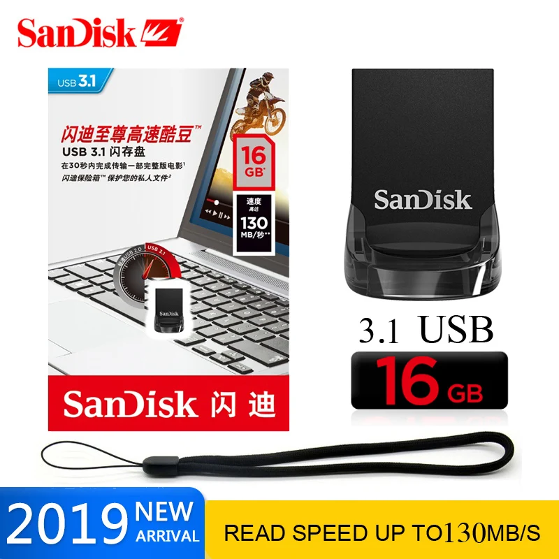 SanDisk USB флеш накопитель высокоскоростной 3 1 флэш Специальное предложение флешка 16
