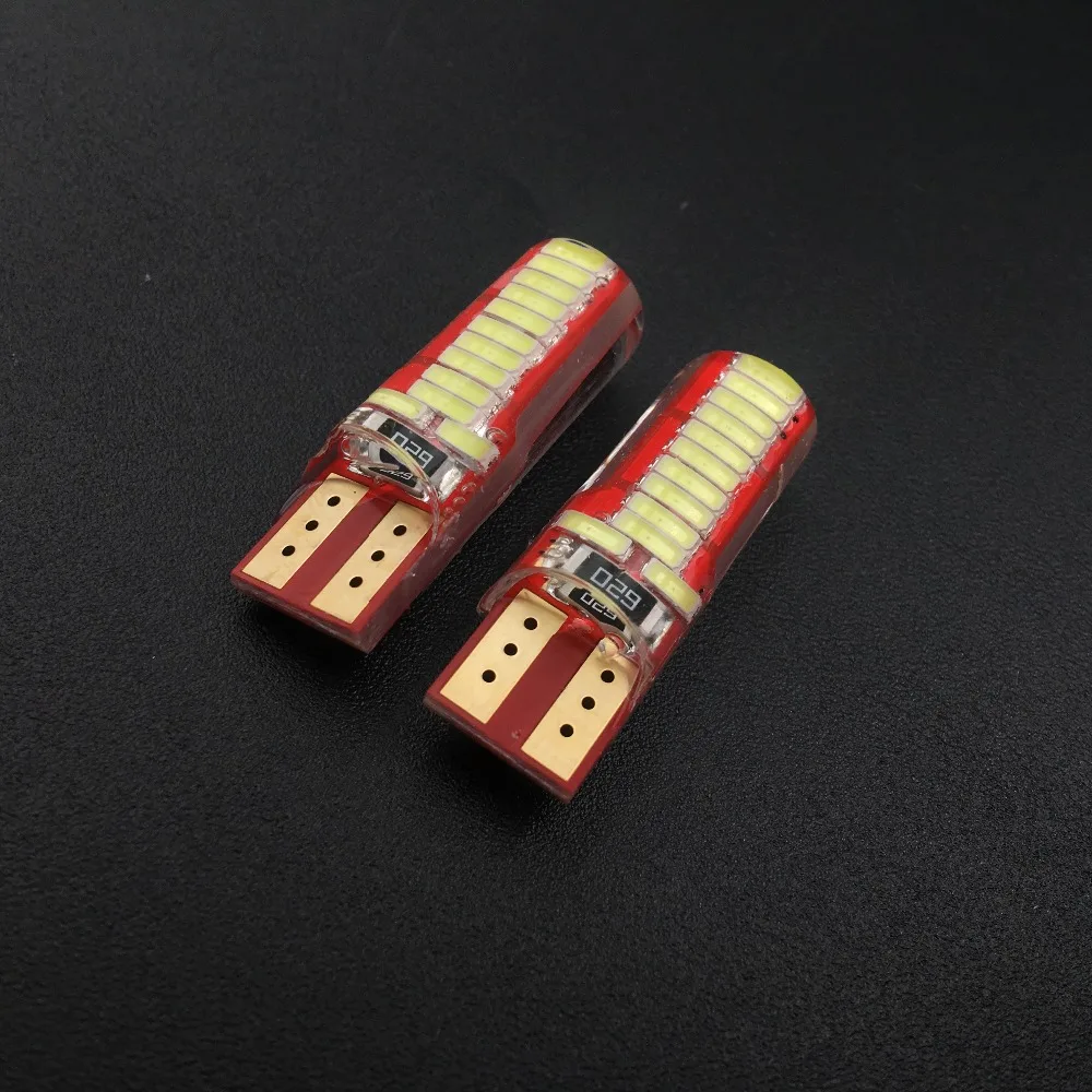 6 шт. яркий светодиодный T10 canbus 24 SMD 4014 автомобильный светильник DC 12V w5w Авто cob зазор лампы двери автомобиля-Стайлинг белый