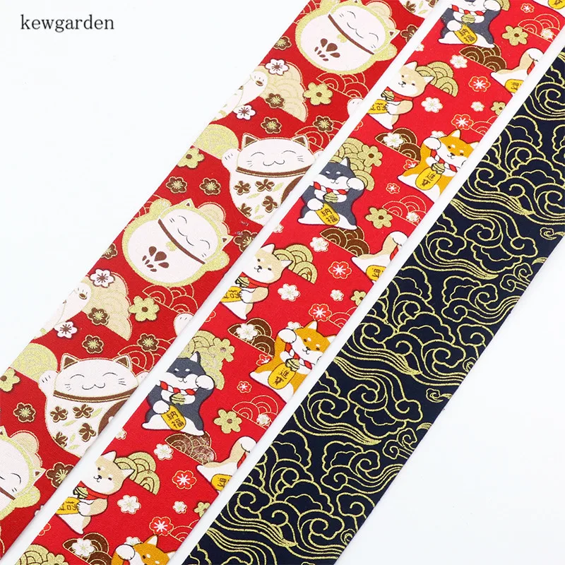Kewgarden ткань с мультяшным котом для разных звеньев искусственная лента