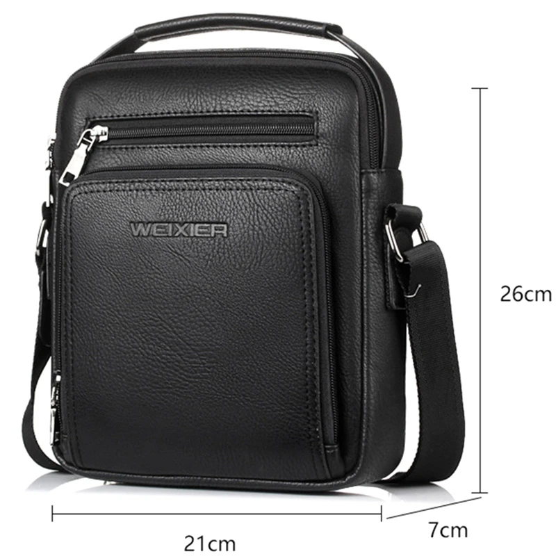 NEW-WEIXIER Casual Men Crossbody Bags Pu Leather Messenger Bag Designer Handbag Top Male Shoulder |