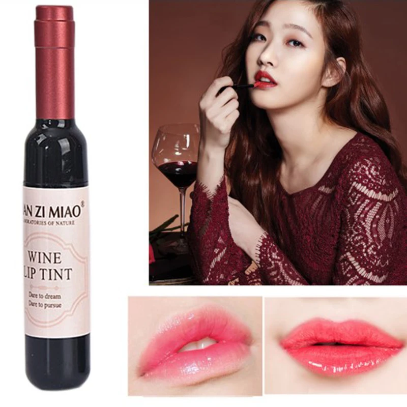 Красная винная бутылка матовый оттенок для губ блеск водостойкий долговечный