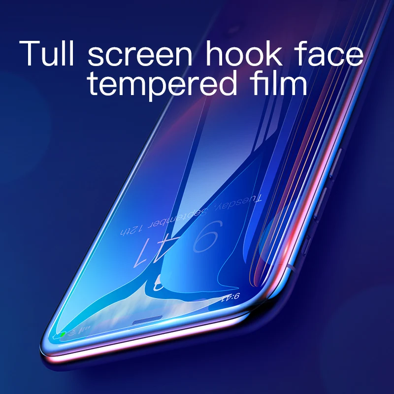 Baseus 0,3 мм Защитная пленка для экрана из закаленного стекла для iPhone Xs Max Xr 3D полное покрытие Защитная пленка для переднего стекла для iPhone XsMax